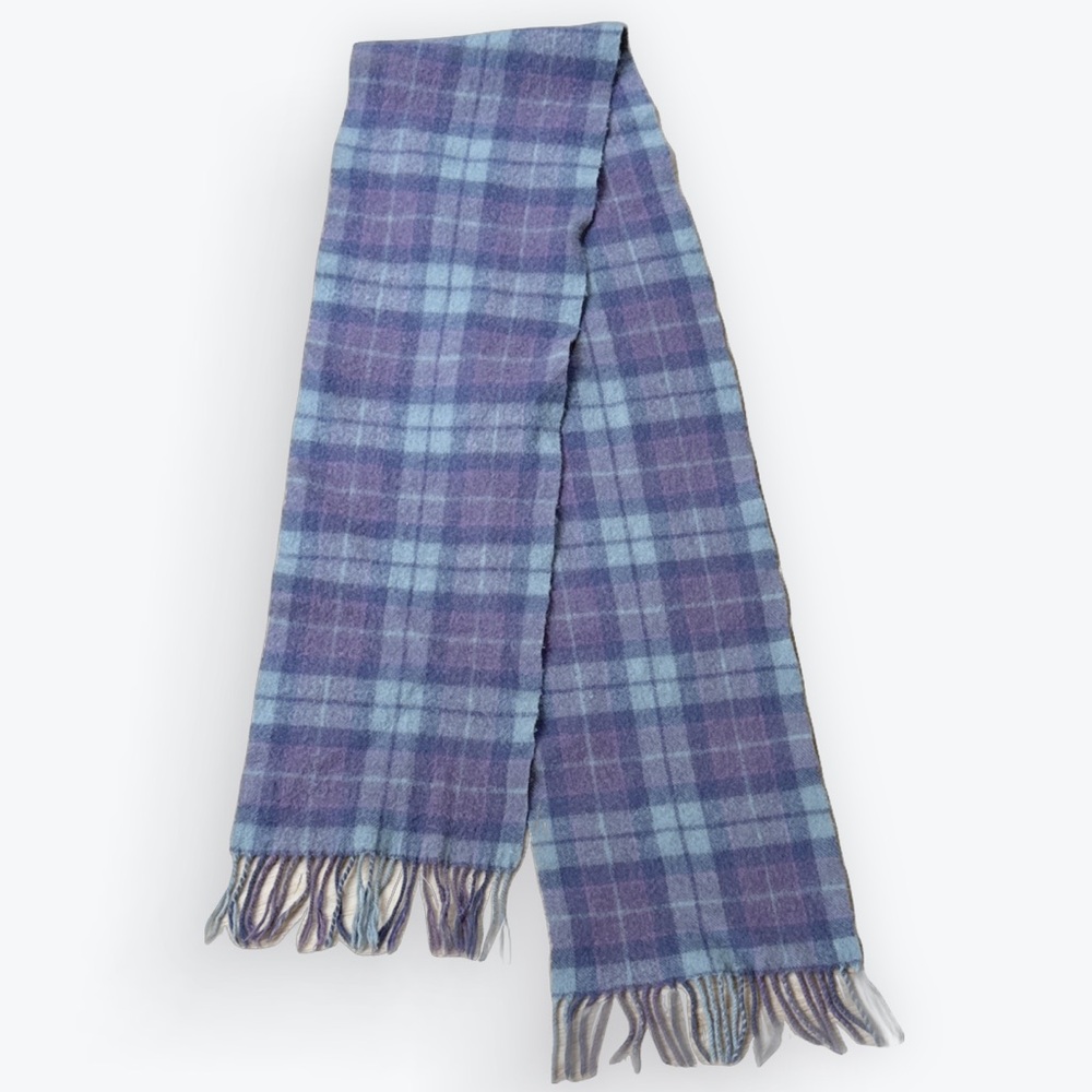 Blue & Purple “Ferguson of Balquidder” Plaid Wool Scarf by James Pringle Weavers
